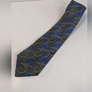 Pierre Cardin Blue and Gray Swirl Contemporary Tie